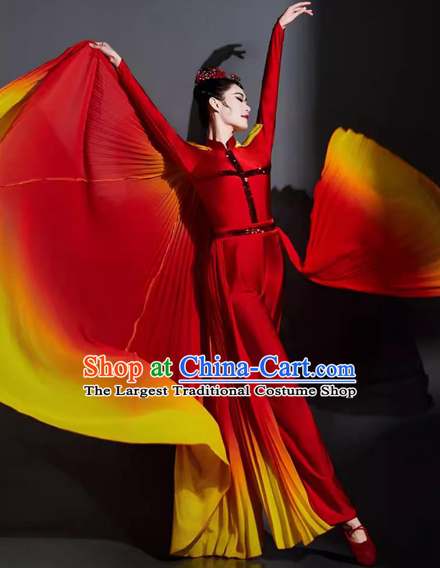 Chinese Dream Opening Dance Costume Modern Dance Women Group Dance Clothing China Spring Festival Gala Performance Red Dress