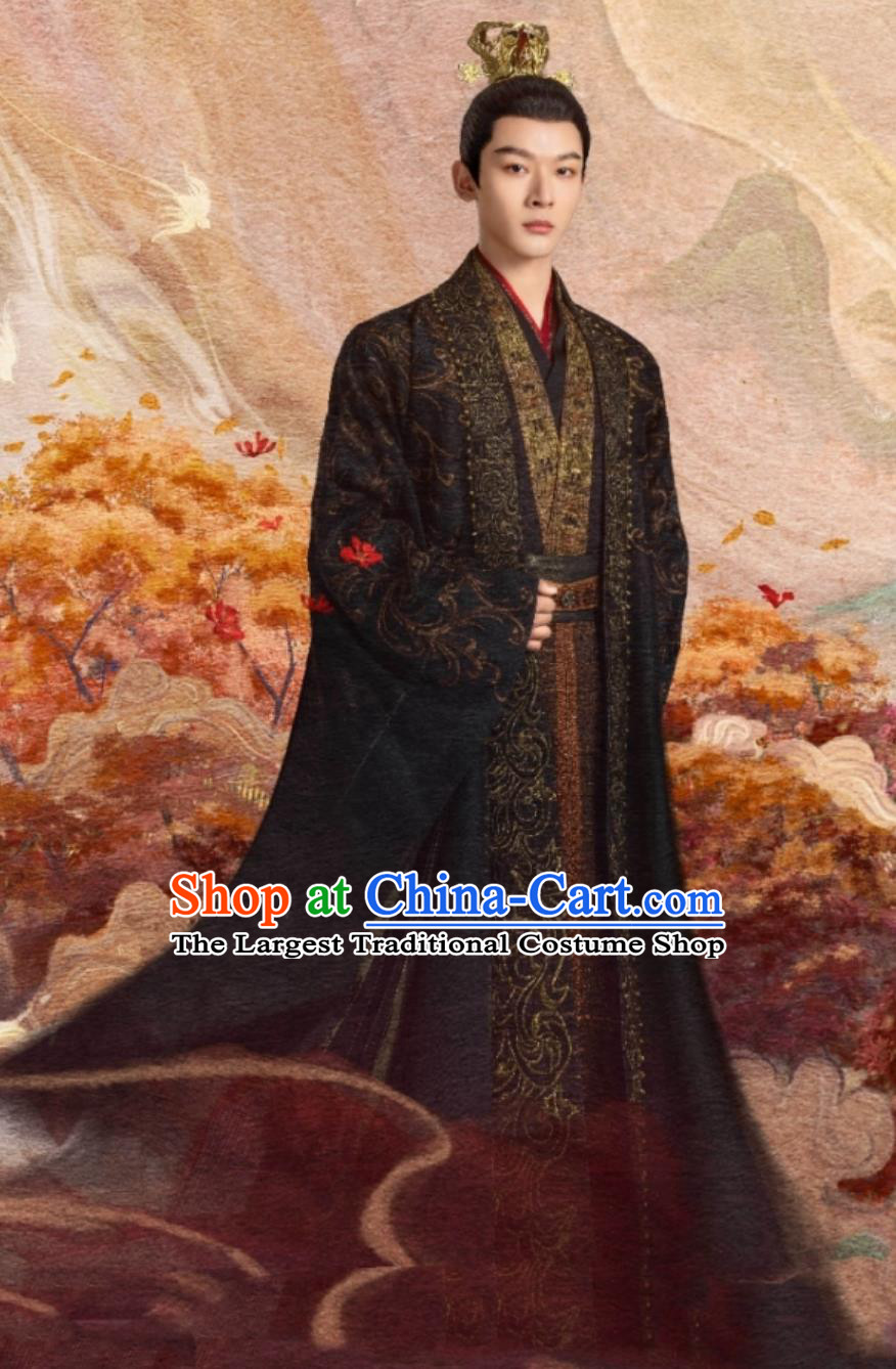 Traditional Chinese King Hanfu TV Series Drama Lost You Forever Xiyan Cang Xuan Costume Ancient China Emperor Clothing