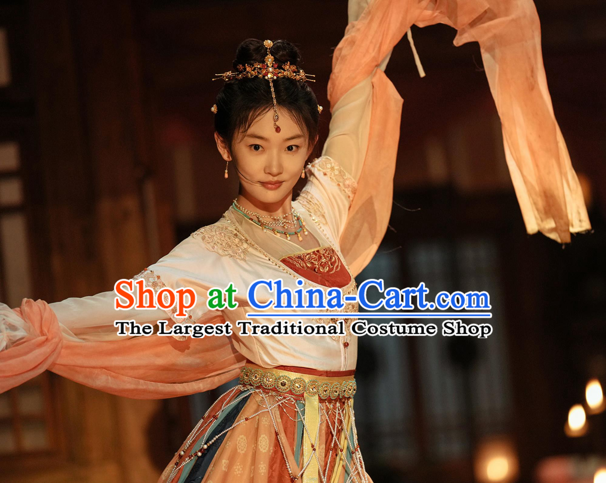 Ancient China Dance Lady Clothing Traditional Chinese Western Regions Princess Tang Dynasty Hanfu TV Series Drama Go East A Shu Costume