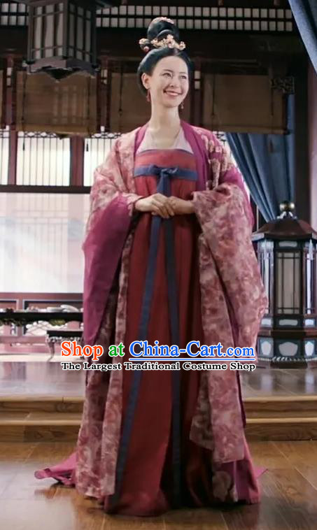 Chinese Ancient Tang Dynasty Noble Mistress Costumes TV Series Weaving A Tale of Love Court Woman Dresses