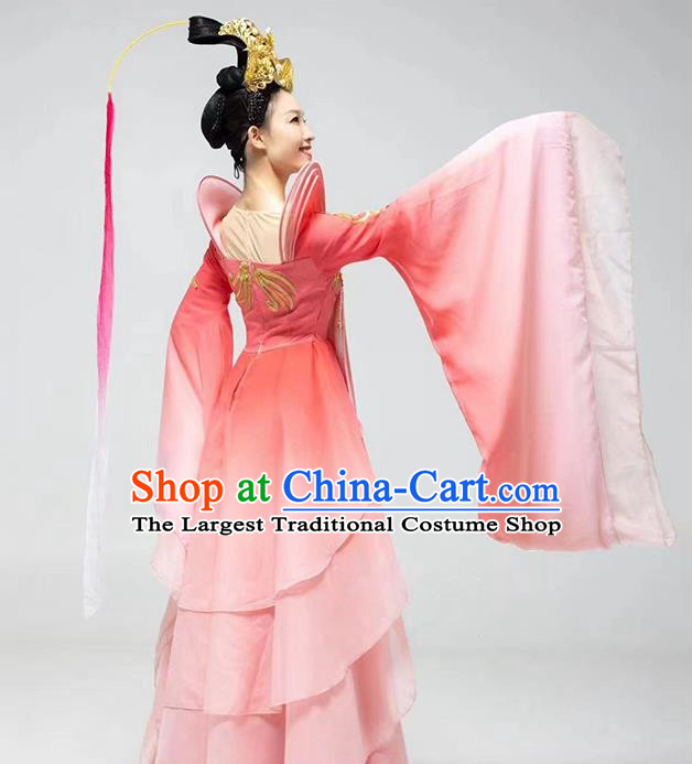 Classical Dance Costume Peach Blossom Fairy Same Style National Costume Chinese Style Wide Sleeve Stage Costume