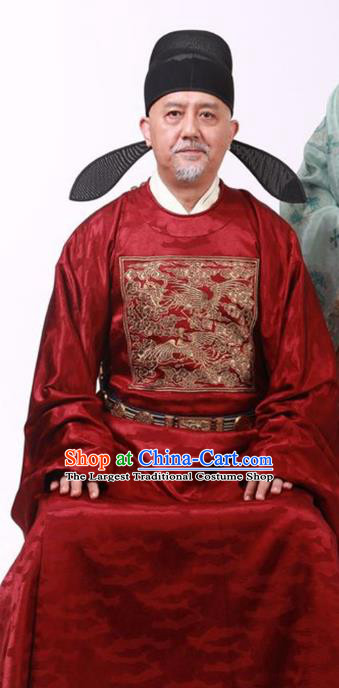 Chinese Ming Dynasty Official Robe Ancient Cabinet Minister TV Series The Imperial Age Lv Ben Costume and Hat