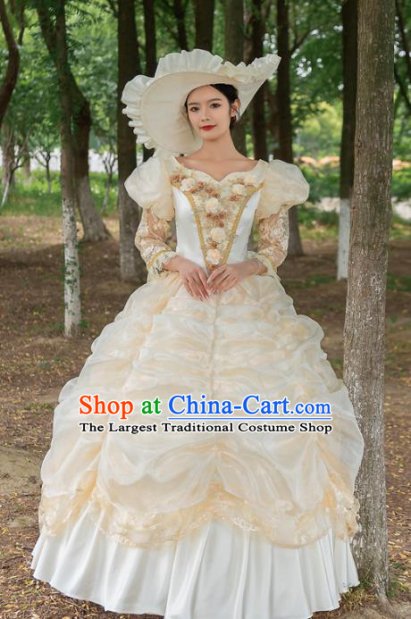 European Court Clothing British Medieval Retro Aristocratic Princess Victoria Dress Runway Show Photo Stage Costume