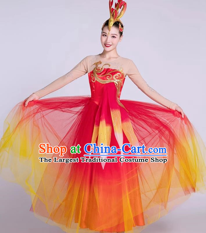 Female Performance Costumes Modern Fashionable High End Dance Costumes Chinese Dance Costumes Long Skirts Singing And Dancing In The Lights