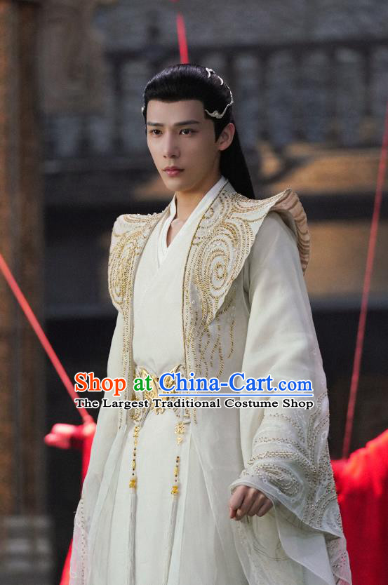 2024 Xian Xia TV Series The Last Immortal Prince Gujin Yuan Qi White Costumes Chinese Ancient Young Hero Clothing