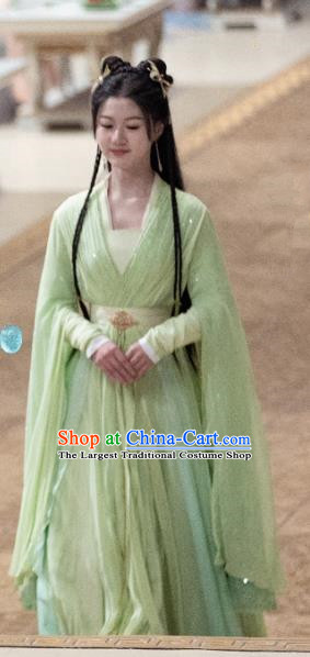 Chinese Ancient Young Lady Clothing 2024 TV Series The Last Immortal Fairy A Yin Green Dresses