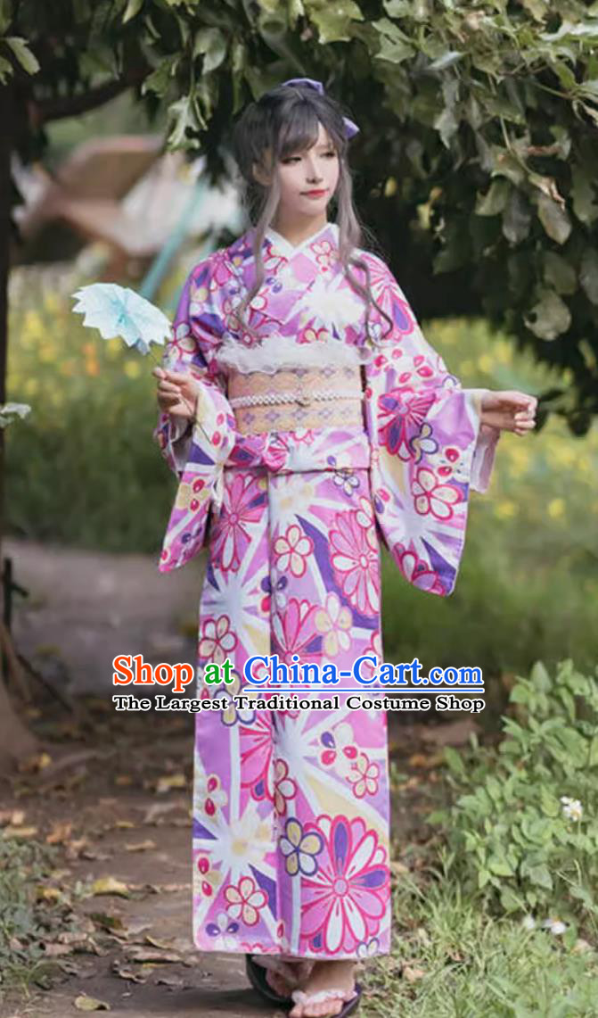 Japanese Clothing Female Cherry Blossom Kimono Formal Japanese Style Improved Kimono Spring Costume