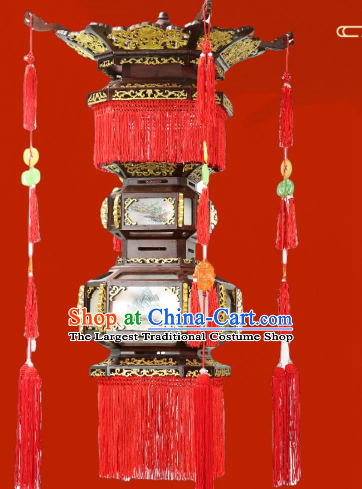 120cm Antique Solid Wood Chandelier Palace Temple Film And Television City Chinese Style Solid Wood Floor Palace Lantern Birch Classical Chinese Garden Lamp