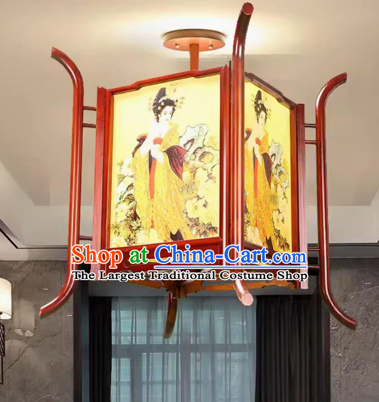 60cm Chinese Antique Palace Lantern Solid Wood Lantern