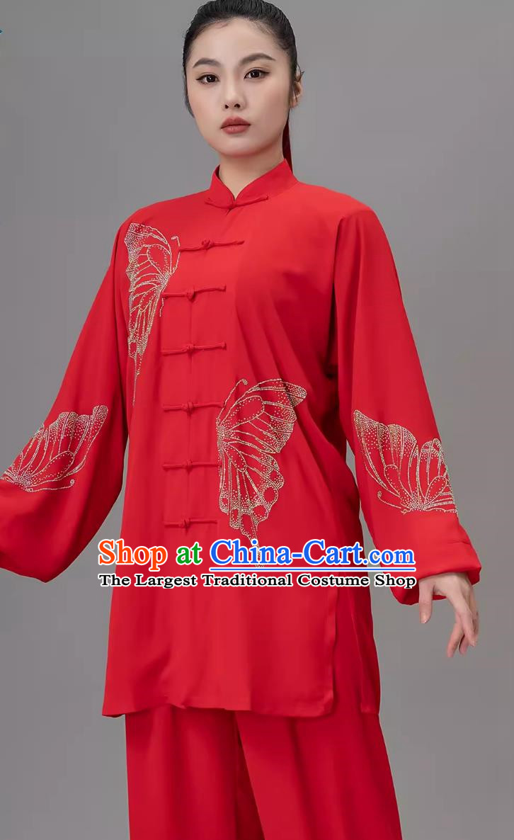 Practicing Baduanjin Martial Arts Qigong Tai Chi Suit Tai Chi Hot Diamond Butterfly Suit