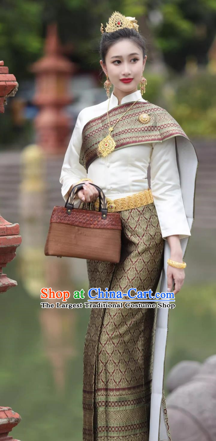 Thai Clothing Women Suit Long Sleeve Three Piece Suit