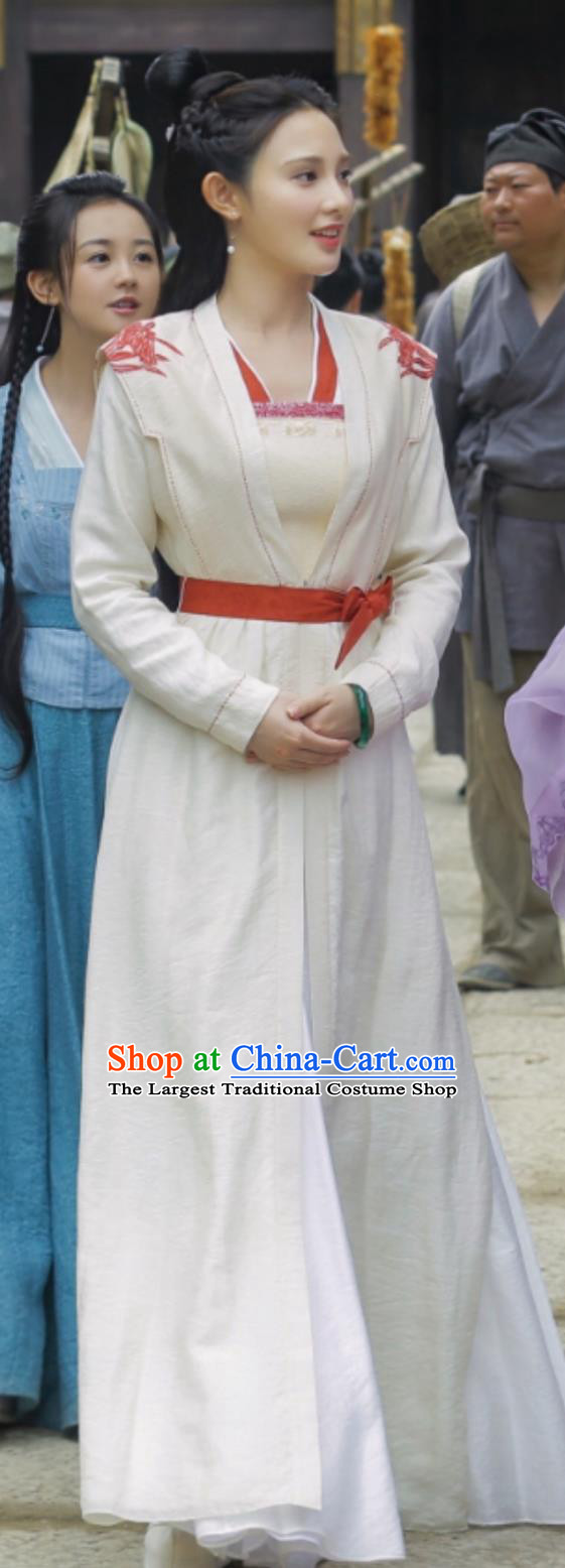 Chinese Ancient Palace Lady Costumes TV Series Jun Jiu Ling Princess Jiu Ling White Dresses