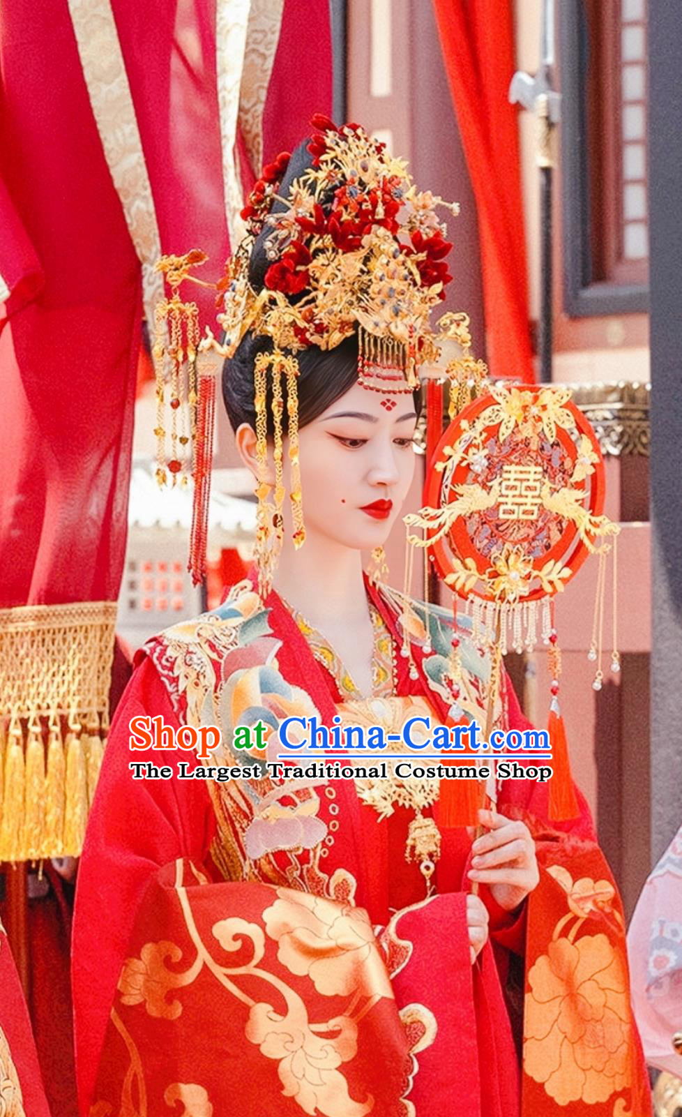 Chinese Ancient Empress Costumes TV Series Wonderland of Love Cui Lin Wedding Dress China Traditional Bride Clothing
