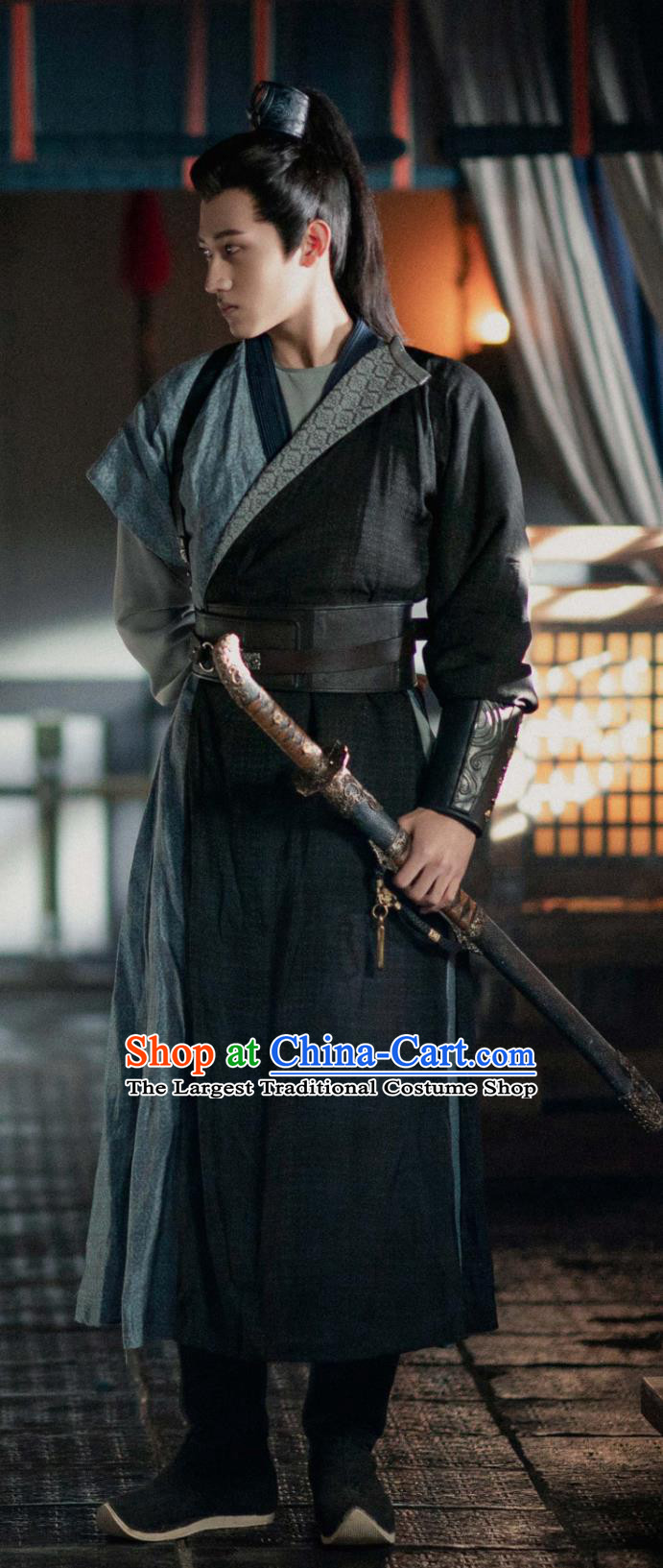 China Ancient Young Hero Costumes TV Drama The Legend of Zhuohua Bodyguard Zhi Mo Outfit