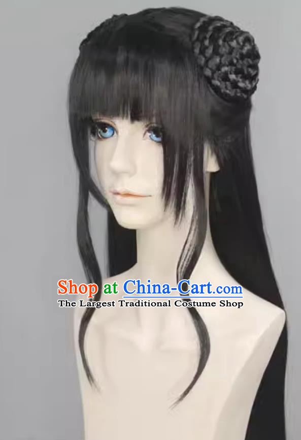 Anime Mo Dao Zu Shi Sister Jiang Yanli Wig Handmade Young Lady Headwear Ancient Chinese Hanfu Princess Hairpiece