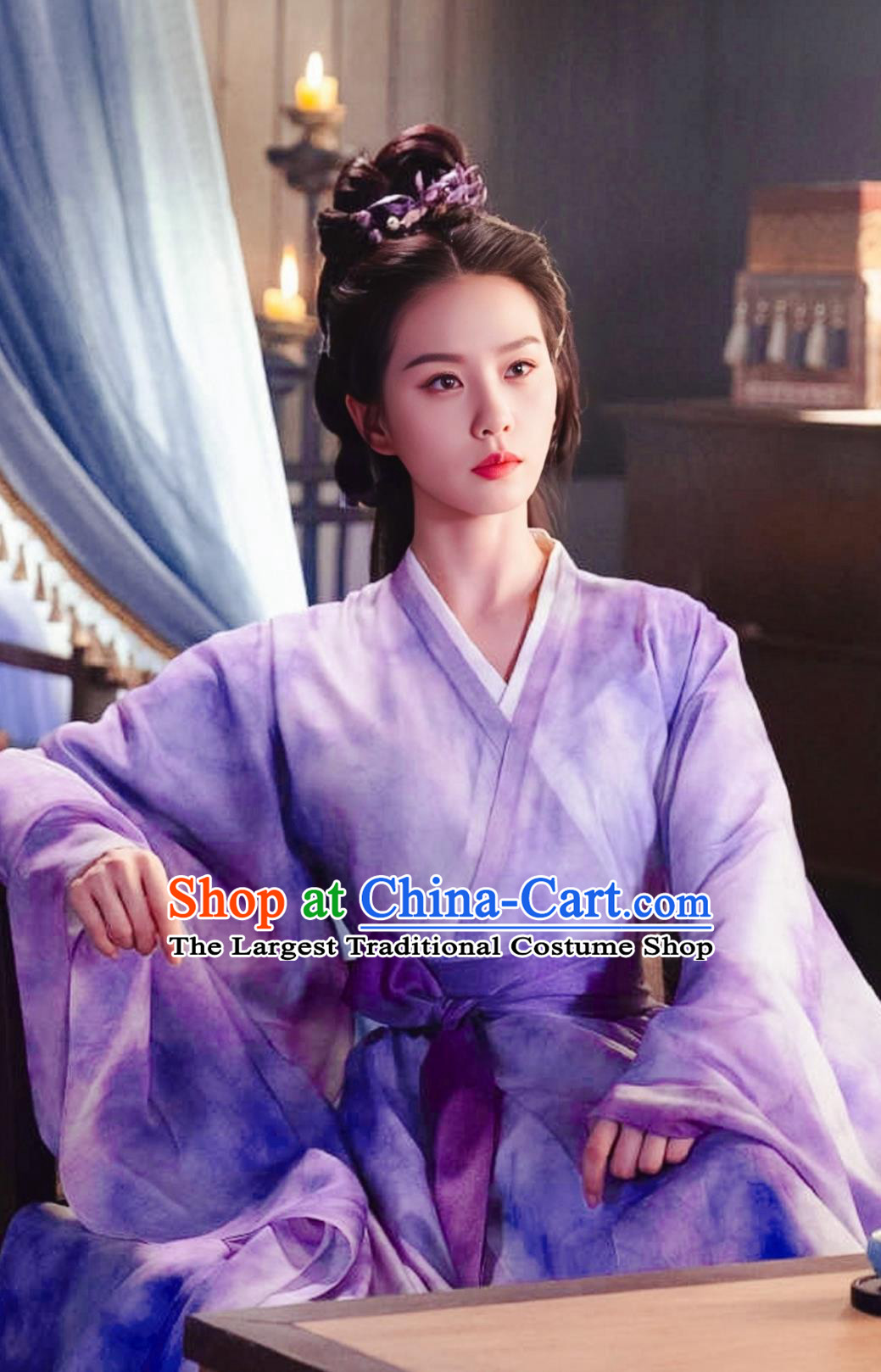 2023 TV Series A Journey To Love Swordswoman Ren Ru Yi Purple Dress China Ancient Super Heroine Clothing