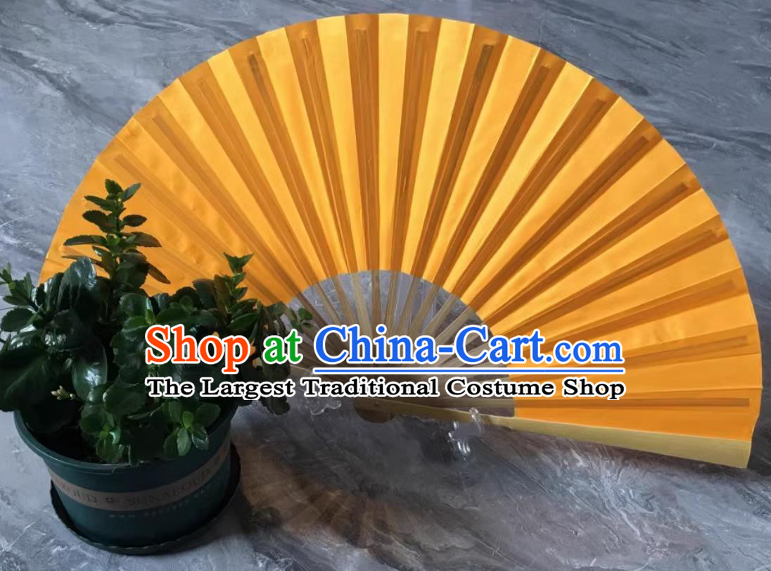 Handmade Bian Lian Silk Fan China Sichuan Opera Face Changing Bamboo Fan Orange Double Sided Folding Fan
