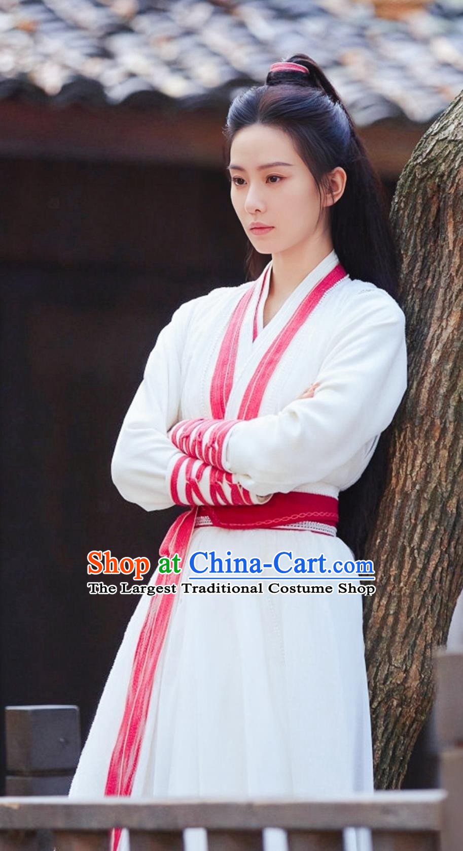 Ancient Chinese Female Assassin Costume China 2023 Wuxia TV Series A Journey To Love Swordswoman Ren Ru Yi White Dress