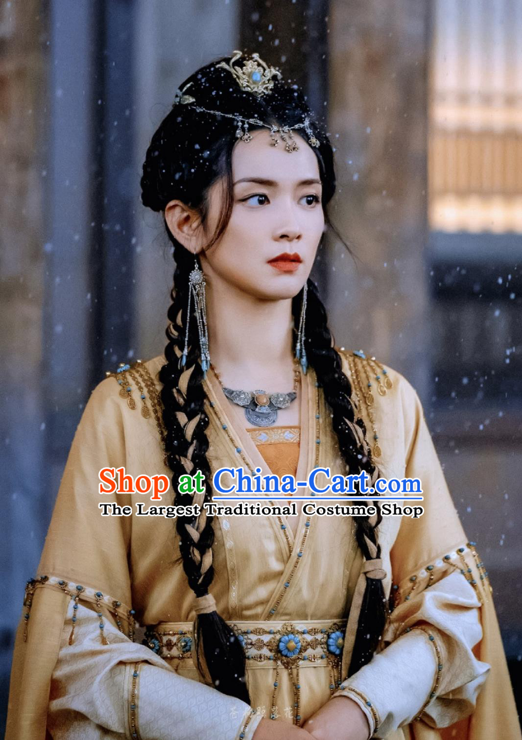 Ancient China Princess Costumes 2023 Wuxia TV Series A Journey To Love Young Lady Chu Yue Yellow Dress