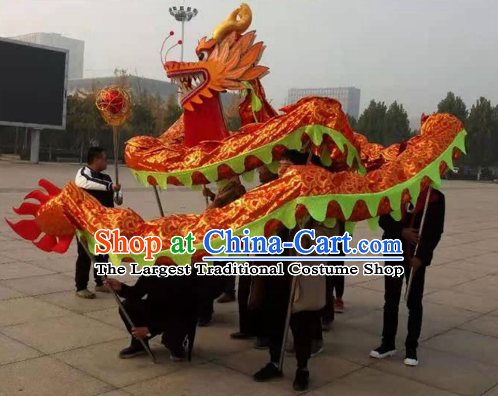Professional Competition Dragon Dancing Prop Chinese Dragon Dance Red Satin Costume Celebration Parade Dragon Costume