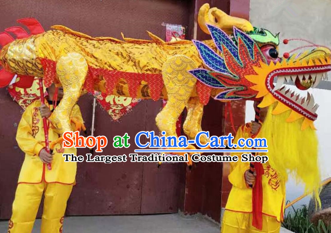 Chinese Dragon Dance Prop New Year Loong Decoration Handmade Golden Dragon Artwork