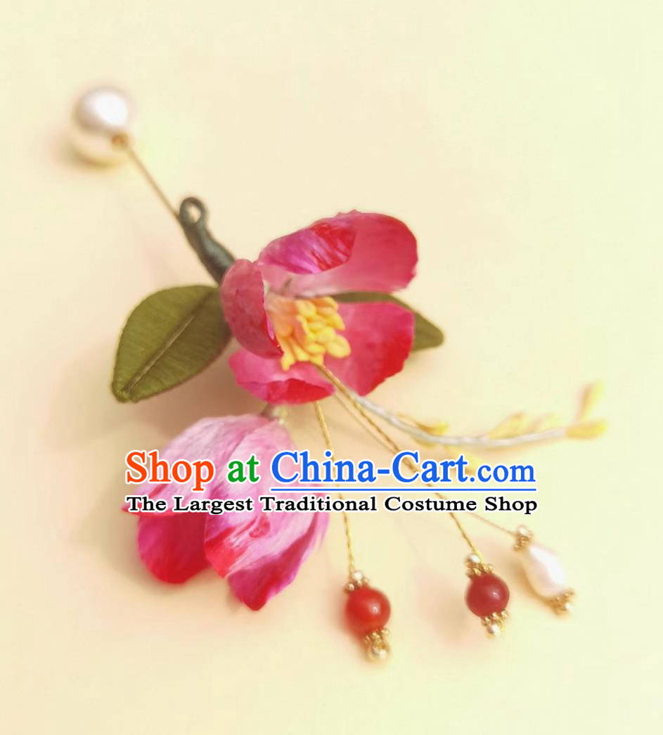 Traditional Intangible Heritage Artwork Handmade Hanfu Jewelry Chinese Cheongsam Brooch China Classical Pink Silk Flowers Corsage