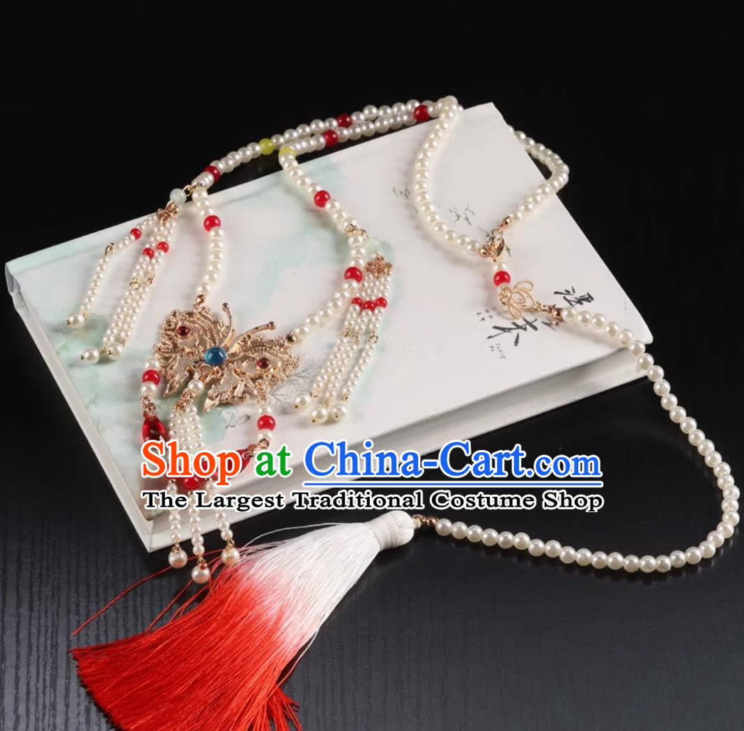 Traditional Chinese Ming Dynasty Necklet China Hanfu Hair Jewelry Handmade Ancient Princess Necklace