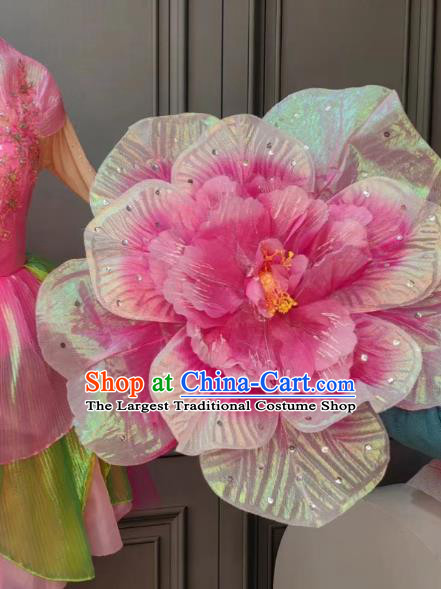 Handmade Modern Dance Pink Flower Chinese Spring Festival Gala Opening Dance Prop