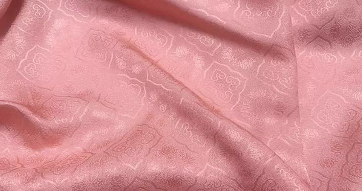 Pink Chinese Traditional Cheongsam Fabric Mulberry Silk Cloth China Classical Pattern Jacquard Material
