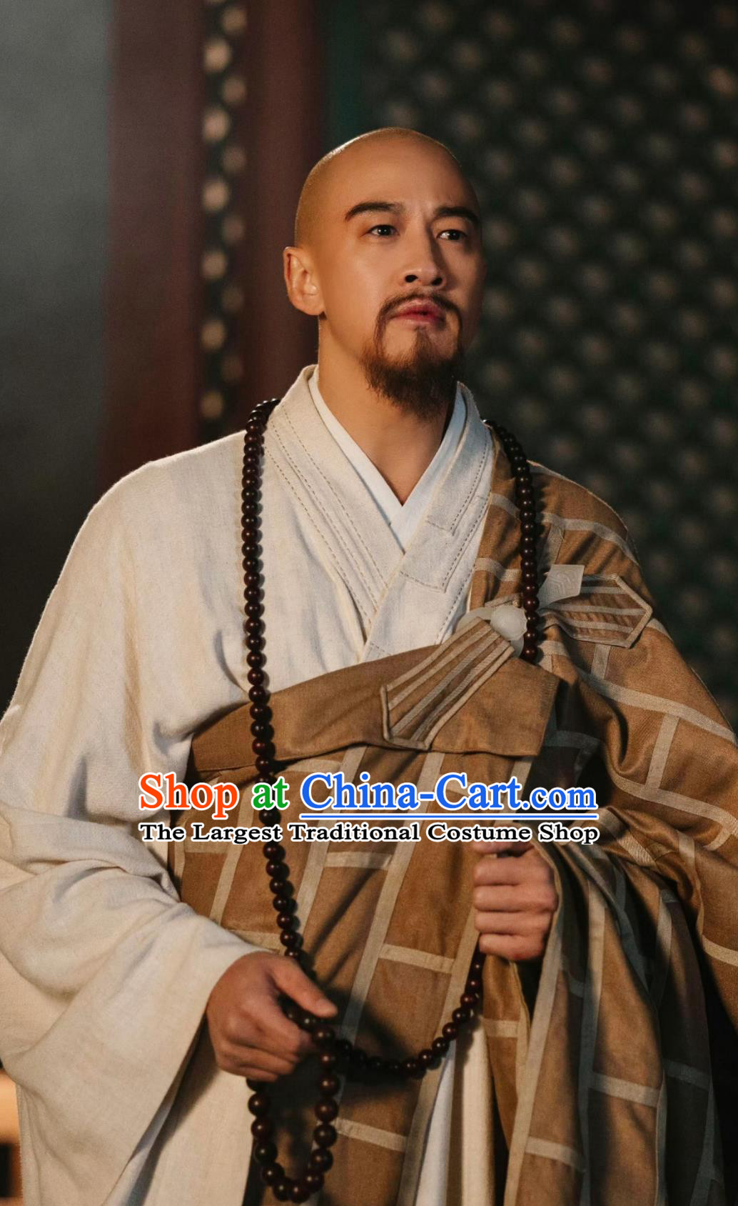 Ancient China Kung Fu Master Costume Chinese TV Series The Legend of Heroes Monk Yi Deng Clothing