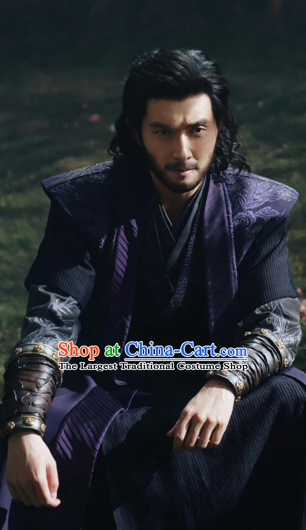 Chinese TV Series The Legend of Heroes West Poison Ouyang Feng Purple Clothing Ancient China Kung Fu Master Costume