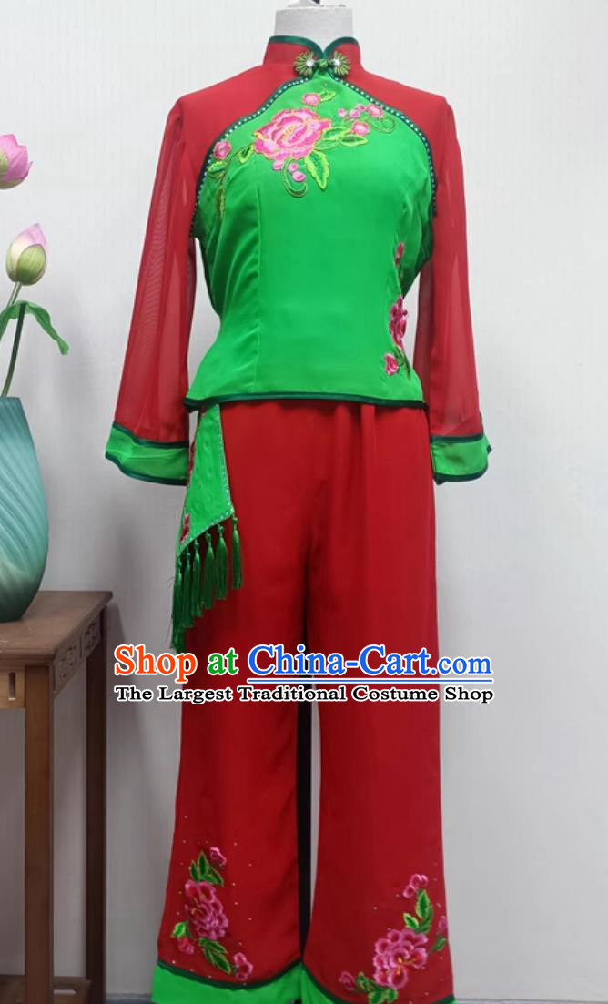 Chinese Drum Show Costume Shanxi Women Group Performance Outfit China Folk Dance Yangko Dance Clothing