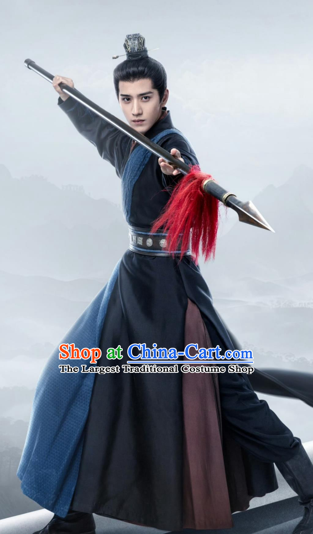 Ancient China Young Warrior Costume Chinese Wuxia TV Series The Legend of Heroes Prince Yang Kang Clothing