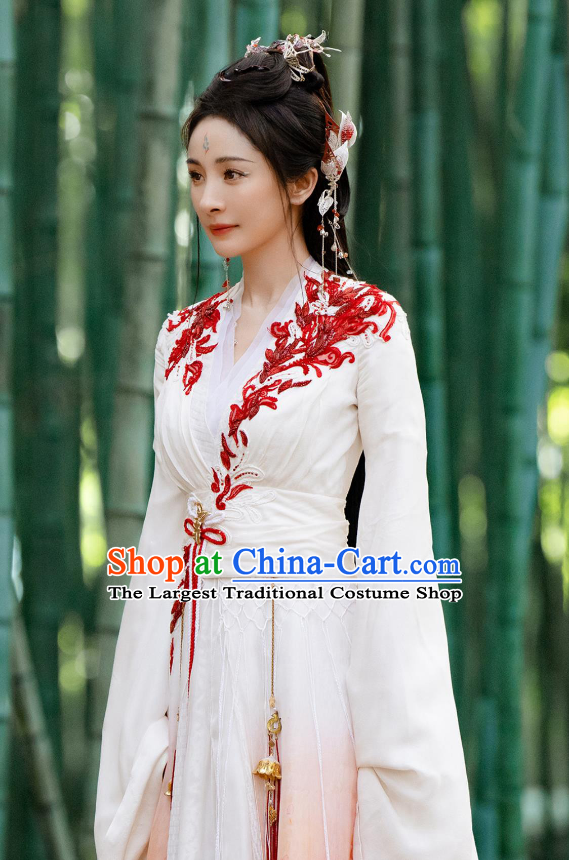 Ancient China Female Swordsman Clothing Chinese TV Series Fox Spirit Matchmaker Red Moon Pact Master Tushan Hong Hong White Dress