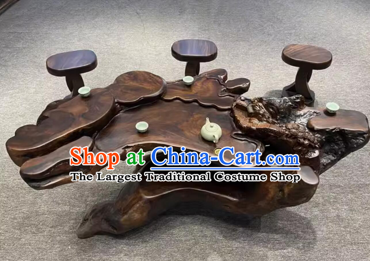 Hand Carved Wenge Teatable  Chinese Tree Root Tea Table Kung Fu Tea