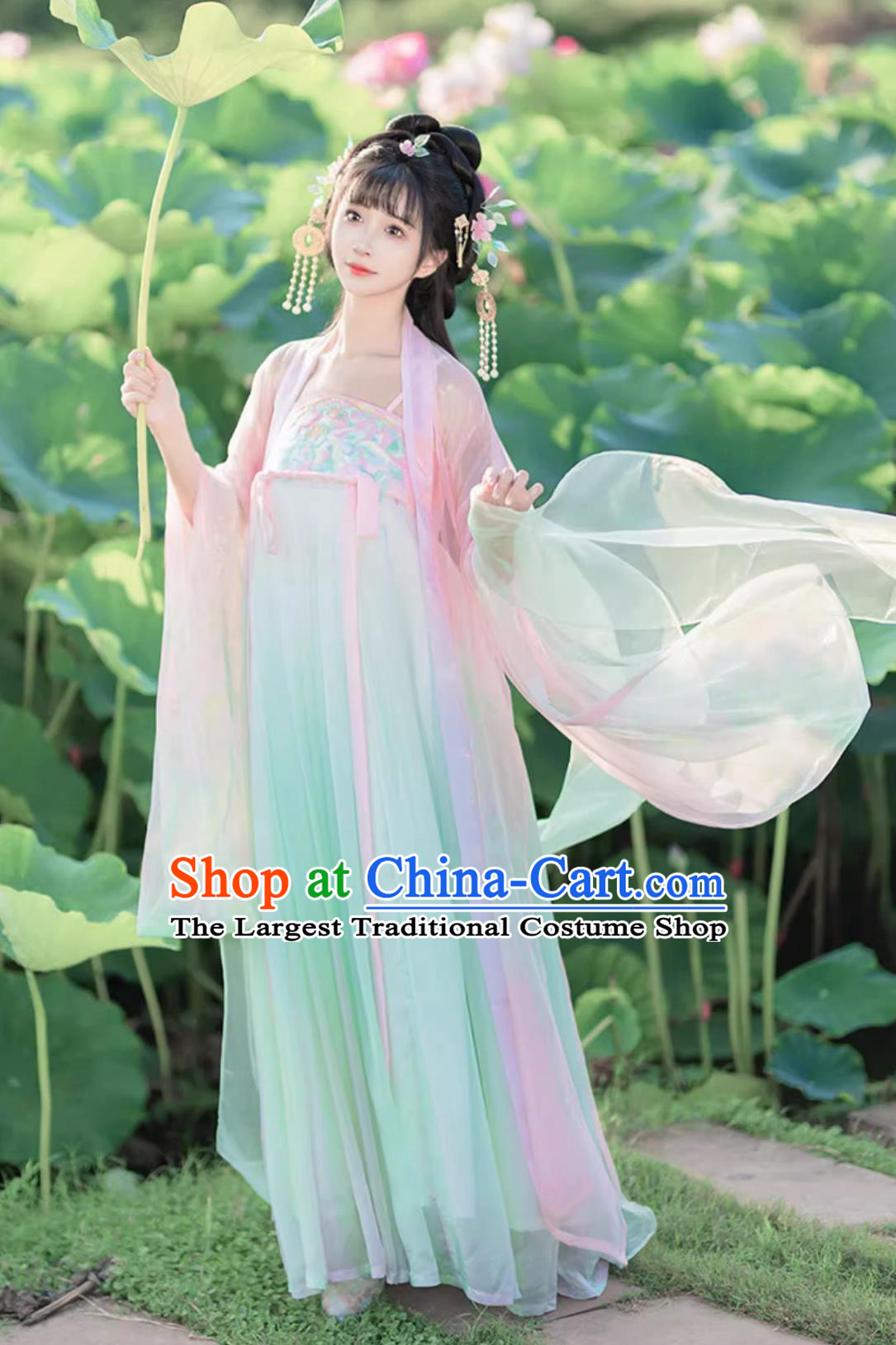 Chinese Traditional Clothing Tang Dynasty Princess Hanfu Ru Qun Ancient China Young Woman Costume