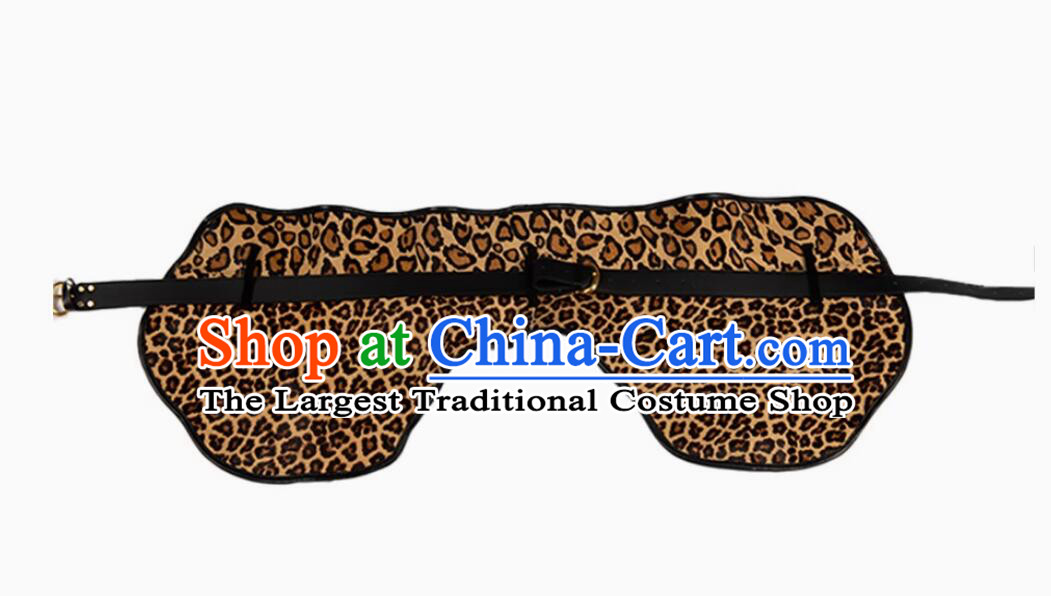 Chinese Ancient General Armor Piece Handmade Leopard Han Yao Horsehide Waistband