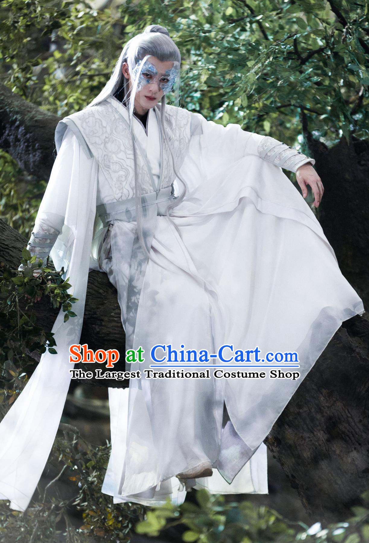 TV Drama Lost You Forever Xiang Liu White Outfit Ancient China Warrior Clothing Traditional Chinese Male Hanfu