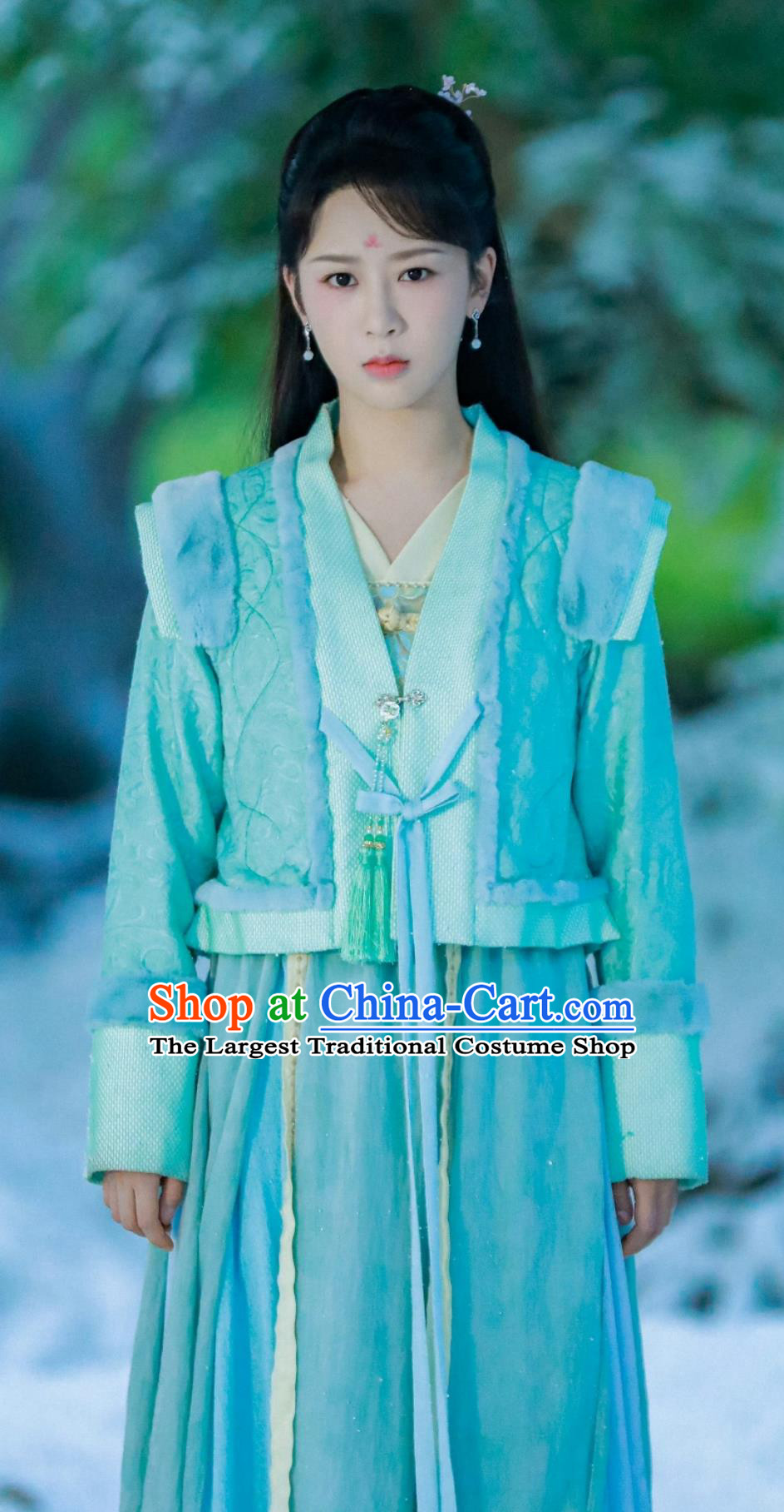 Traditional Chinese Blue Hanfu Dress TV Drama Lost You Forever Xiao Yao Costume Ancient China Young Woman Clothing