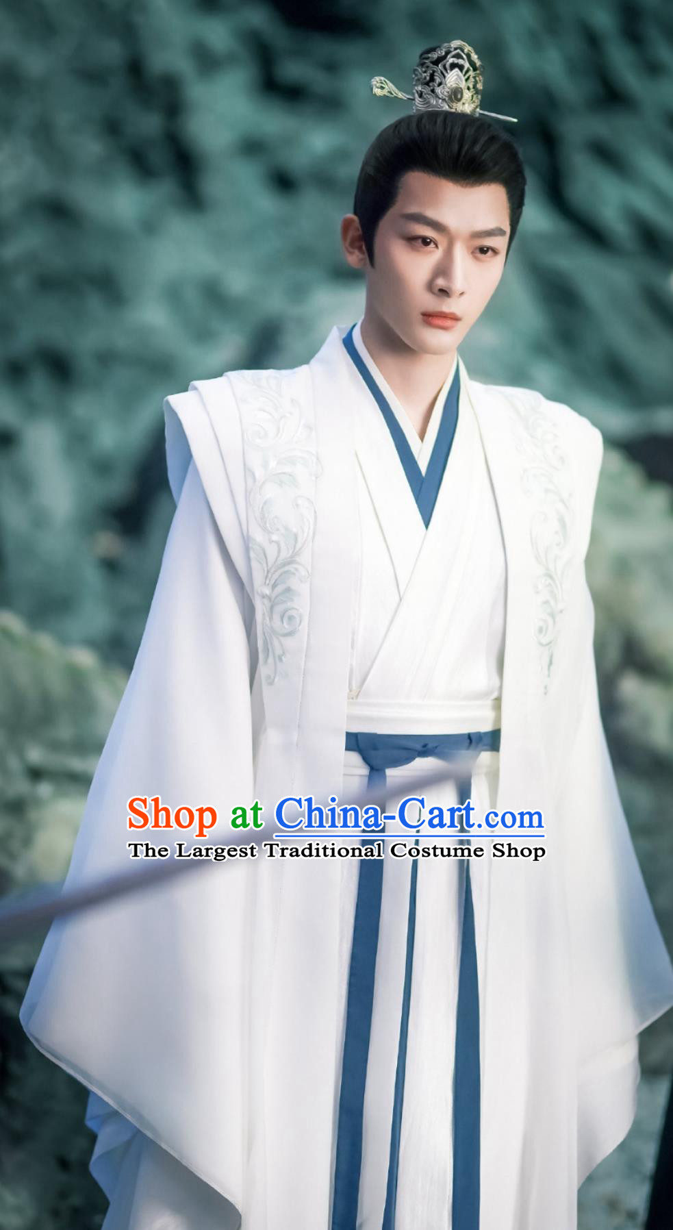 TV Drama Lost You Forever Prince Xiyan Cang Xuan White Costume Ancient China Hero Clothing Traditional Chinese Noble Childe Hanfu