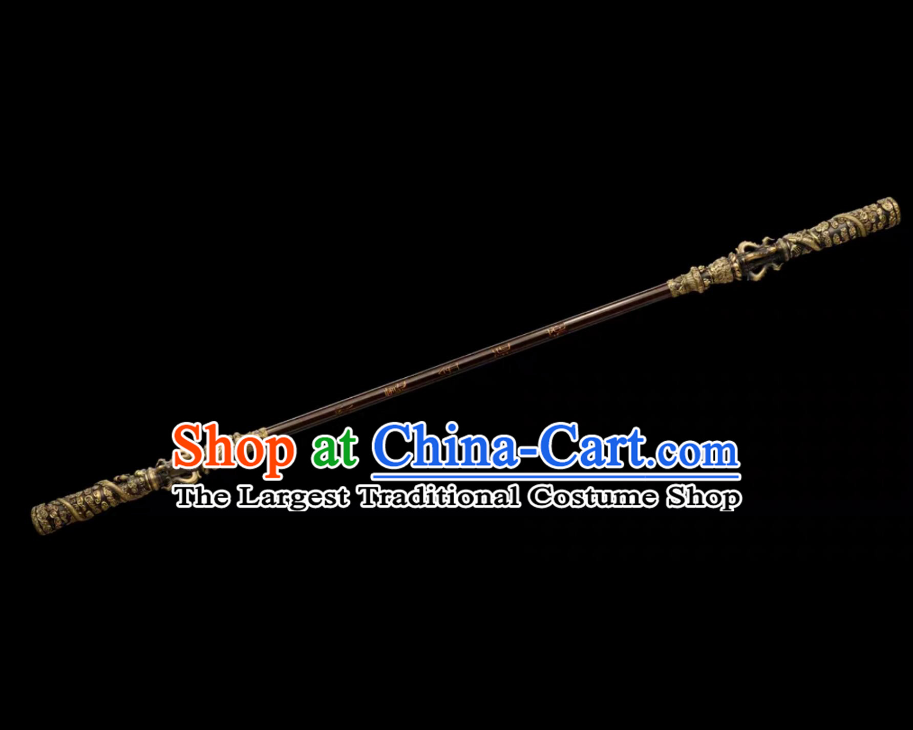 Handmade Jingu Bang Black Myth Wukong Luminous Copper Staff Halloween Stage Performance Golden Cudgel Prop