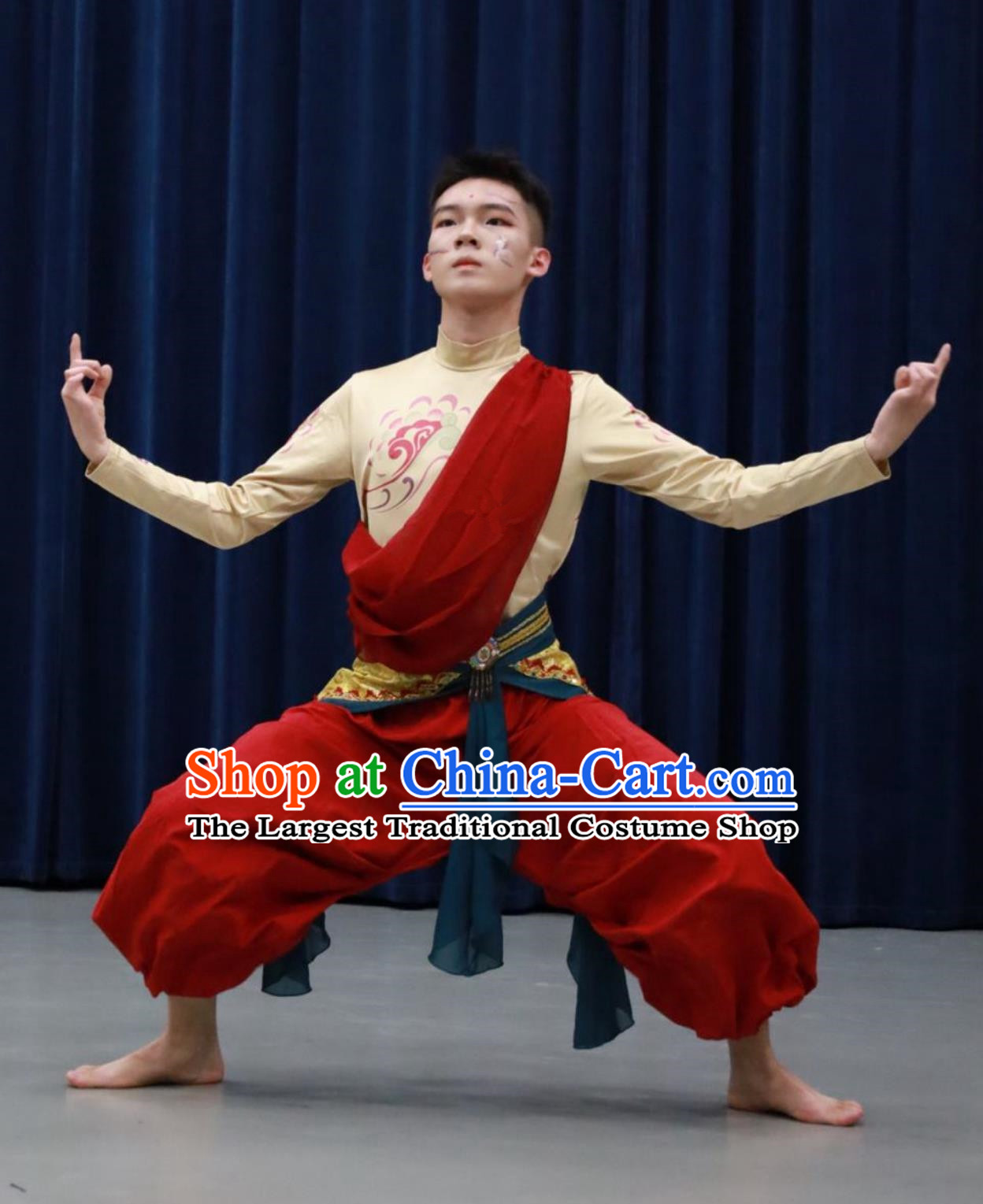 Chinese Classical Dance Dunhuang Dance Clothing Male Group Dance Echoes from the Stone Wall Costume