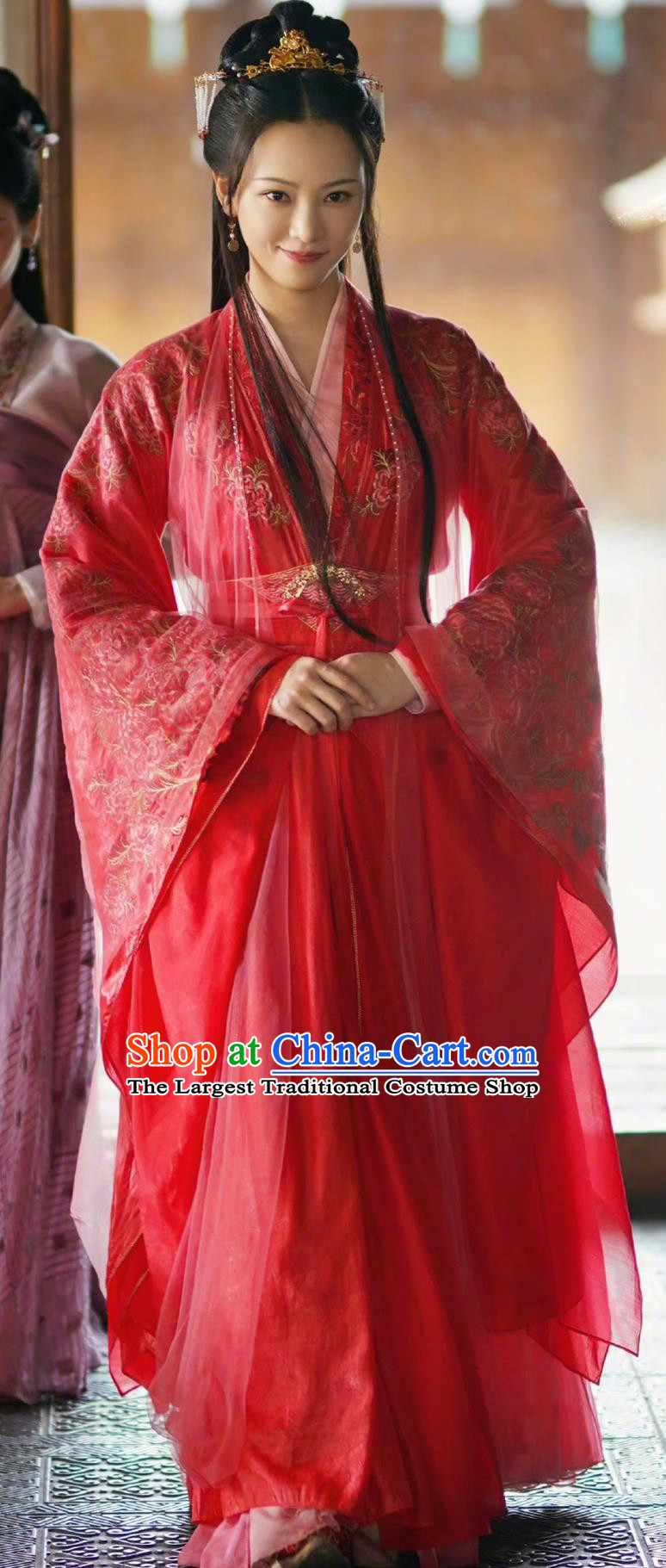 Traditional Chinese Red Hanfu Dress TV Drama Lost You Forever Fangfeng Yi Ying Costume Ancient China Noble Lady Clothing