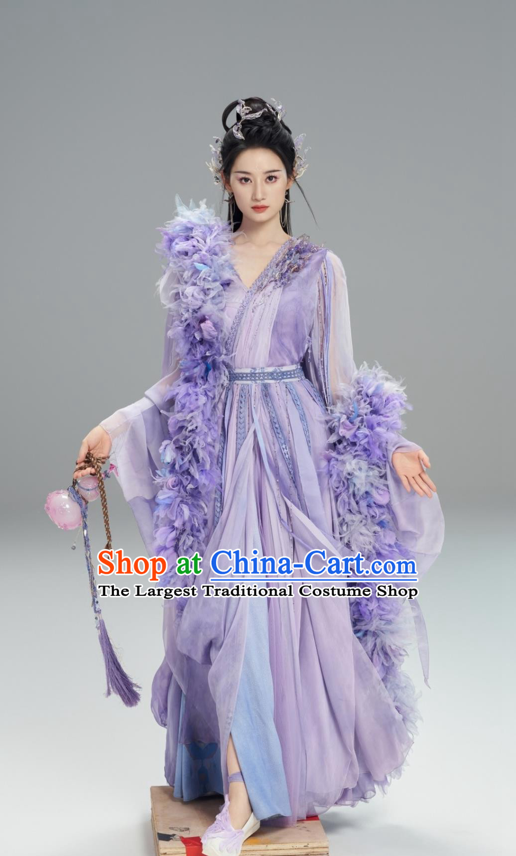 Chinese TV Series Fox Spirit Matchmaker Red Moon Pact Master Tushan Ya Ya Purple Dress Ancient China Female Master Clothing