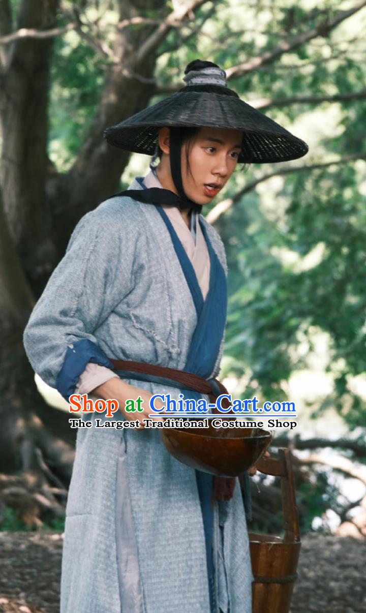 Chinese TV Series White Cat Legend Dali Temple Scribe Chen Shi Costume Ancient China Tang Dynasty Village Man Clothing