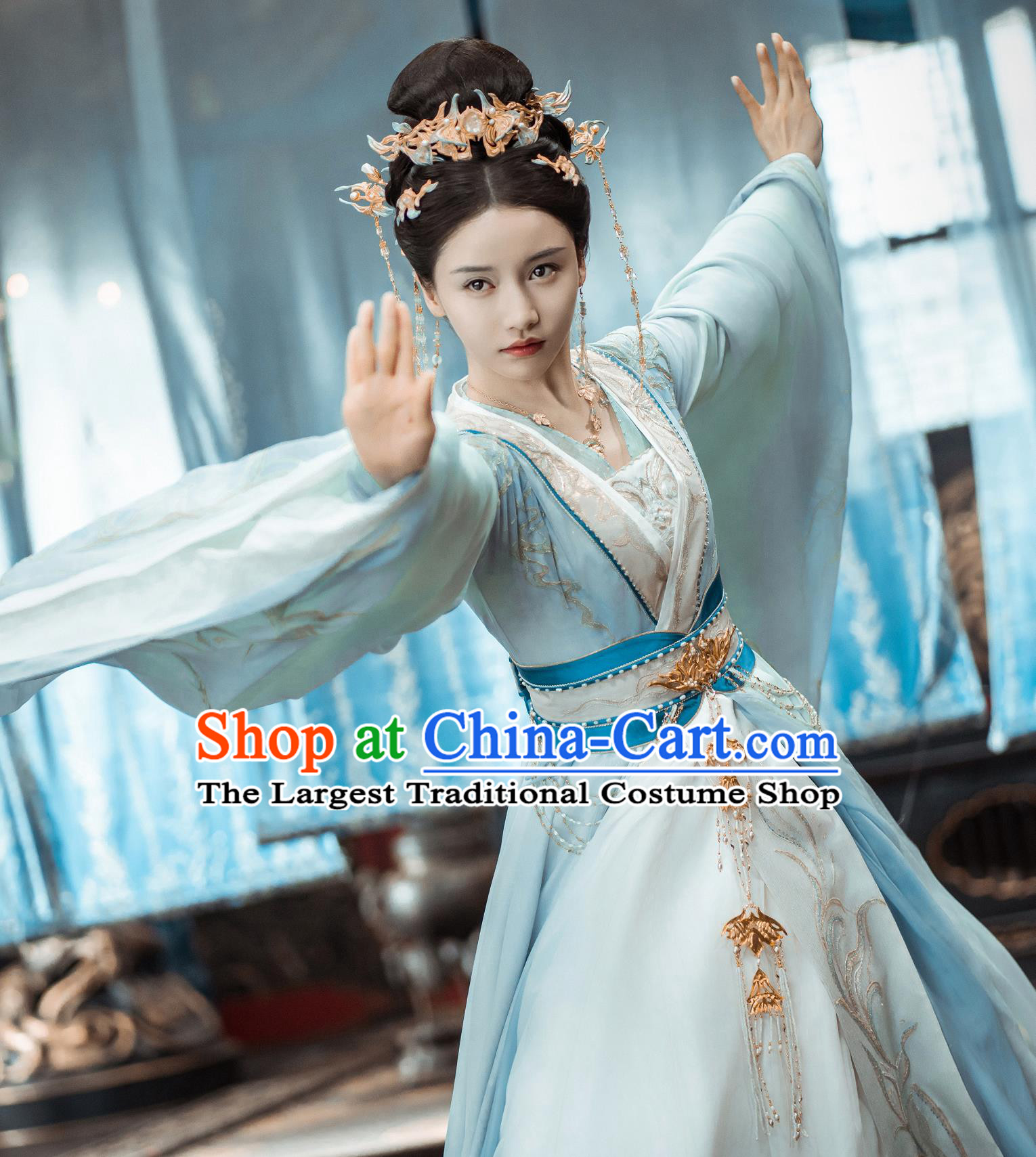 Ancient China Court Woman Dress Clothing Chinese Drama Dashing Youth Princess Yi Wen Jun Costume