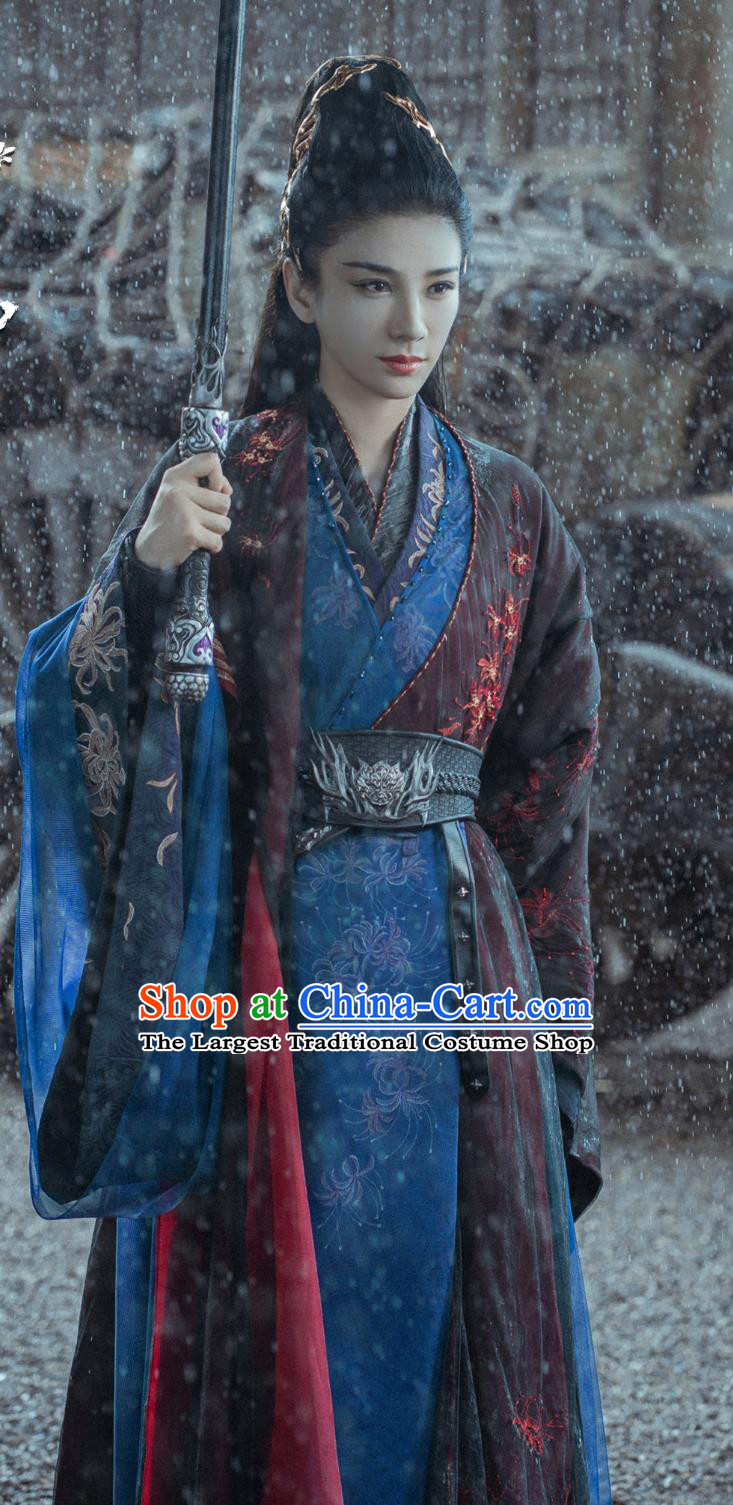 Chinese Drama Dashing Youth Demon Master Yu Sheng Costume Ancient China Swordswoman Clothing