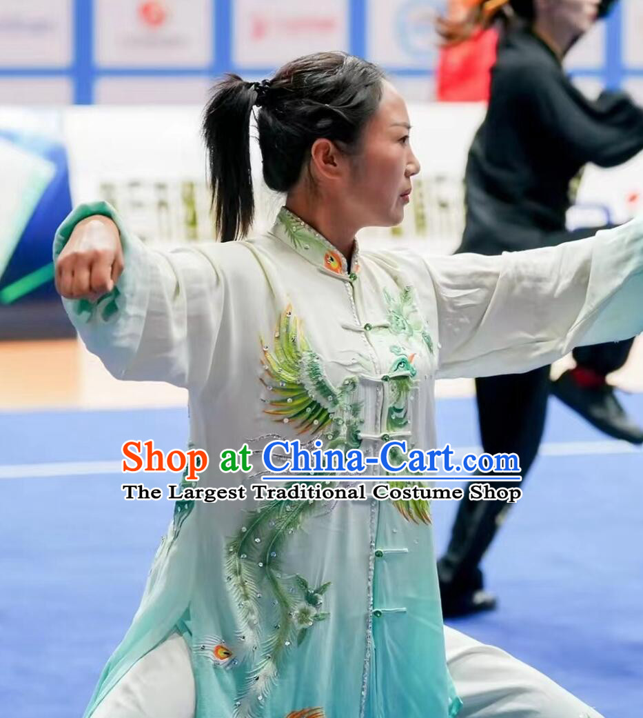 Top Embroidered Tai Chi Suit Chinese Kung Fu Competition Clothing Wushu Uniform