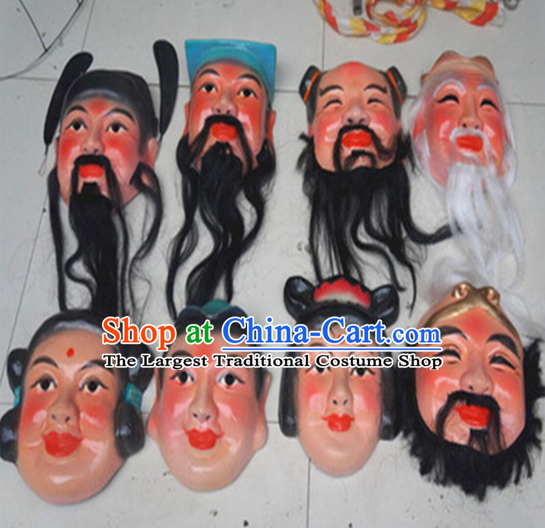 Chinese The Eight Immortals Crossing the Sea Masks Set