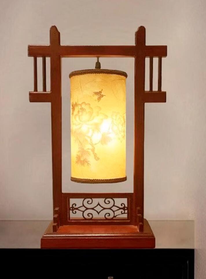 Traditional Chinese Lamp Handmade Desk Lantern Wood Table Lantern